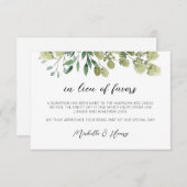 お祝いの代わりにグリーンギフトカード 招待状 (正面/裏面)