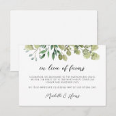 お祝いの代わりのグリーンカード 招待状 (正面/裏面)