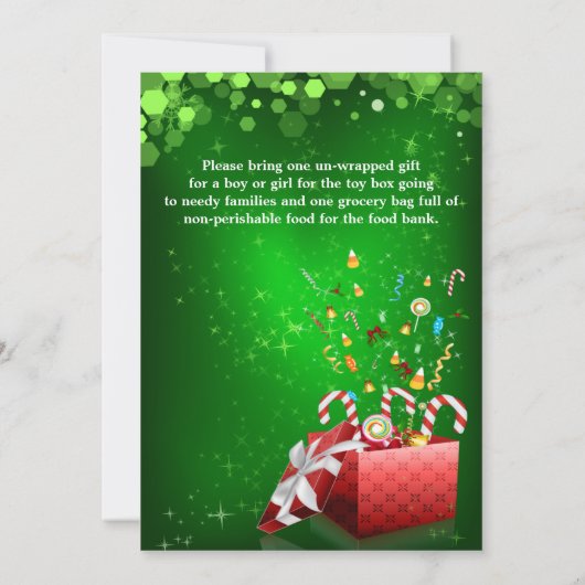 お祝いの企業のな休日のパーティの招待状 招待状 (裏面)