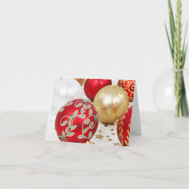 お祝いの休日のクリスマスオーナメントの背景 シーズンカード