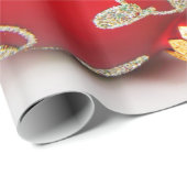 お祝いの休日のクリスマスオーナメントの背景 ラッピングペーパー (ロールコーナー)