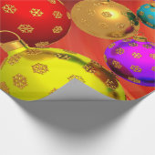 お祝いの休日のクリスマスツリーのオーナメントのデザイン ラッピングペーパー (角)