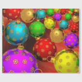 お祝いの休日のクリスマスツリーのオーナメントのデザイン ラッピングペーパー (フラット)