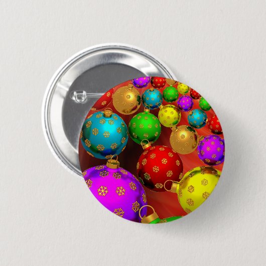 お祝いの休日のクリスマスツリーのオーナメントのデザイン 缶バッジ (正面&裏面)