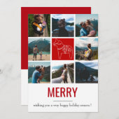 お祝いの伝統のメリーな写真のコラージュの休日カード シーズンカード (正面/裏面)