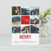お祝いの伝統のメリーな写真のコラージュの休日カード シーズンカード (スタンド正面)