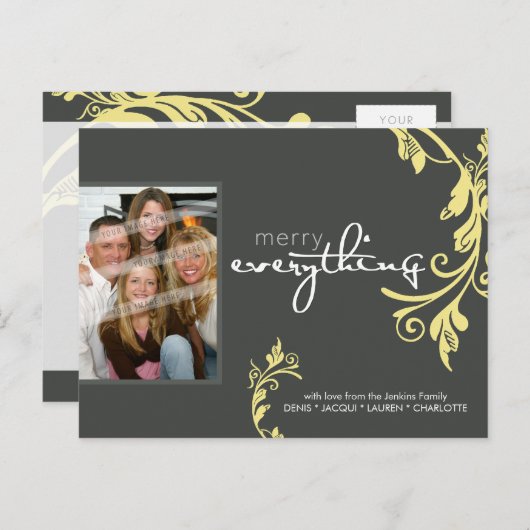 お祝いの写真の郵便はがき:: はっきりしたなつる植物1L シーズンポストカード (正面/裏面)