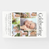 お祝いの写真コラージュの献上品 横断幕 (横)