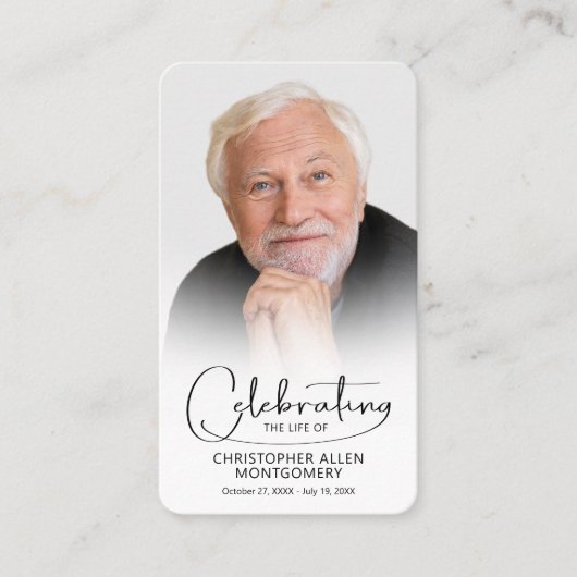 お祝いの写真ロードの祈りの言葉カード 名刺 (正面)