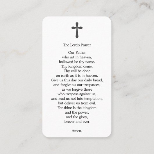 お祝いの写真ロードの祈りの言葉カード 名刺 (裏面)