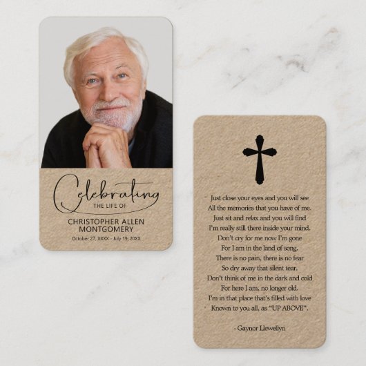 お祝いの写真祈りの言葉カード 名刺 (正面/裏面)