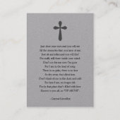 お祝いの写真祈りの言葉カード 名刺 (裏面)