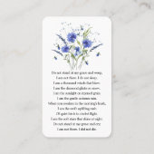 お祝いの写真祈りの言葉カード 名刺 (裏面)