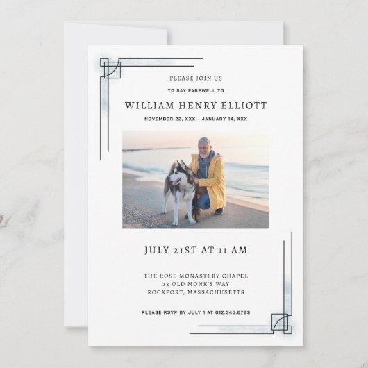お祝いの写真送別葬会 招待状 (正面)