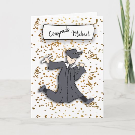 お祝いの卒業生をパーソナライズ カード (正面)