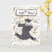 お祝いの卒業生をパーソナライズ カード (黄色い花)