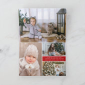 お祝いの喜び|の休日の写真のコラージュによって折られるカード シーズンカード (内部)