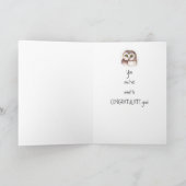 お祝いの女の赤ちゃんのかわいいフクロウのユーモア カード (内部)