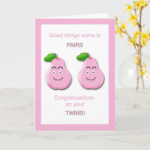 お祝いの対の女の子カード カード (黄色い花)