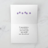 お祝いの対の女の赤ちゃんおよび男の子 カード (内部)