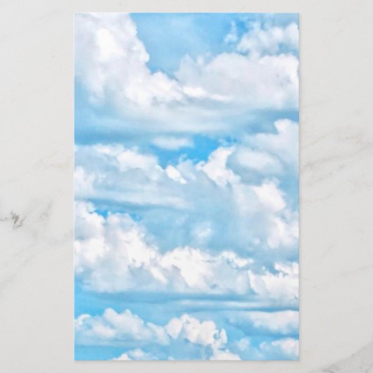 お祝いの幸せで明るい雲の背景 便箋 (正面)