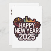 お祝いの彩りをプラス:2025年新年のホリデーカード シーズンカード (正面/裏面)