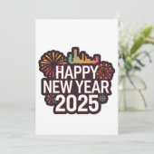 お祝いの彩りをプラス:2025年新年のホリデーカード シーズンカード (スタンド正面)