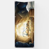 お祝いの復活祭の日曜日キリストの空の墓 横断幕 (縦)