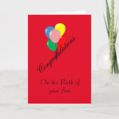 お祝いの息子の誕生 カード (正面)