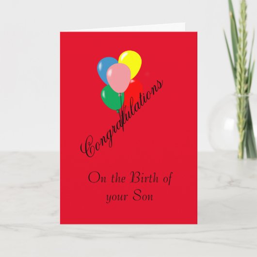 お祝いの息子の誕生 カード (正面)