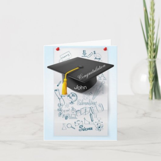 お祝いの意を込めて学業を終えた カード (正面)