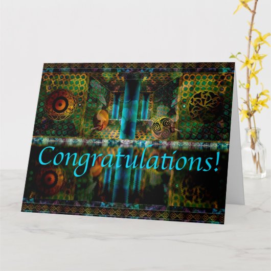 お祝いの挨拶状 カード (黄色い花)