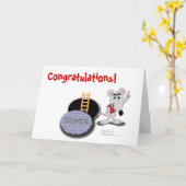 お祝いの挨拶状-最も頭が切れるなラット カード (黄色い花)