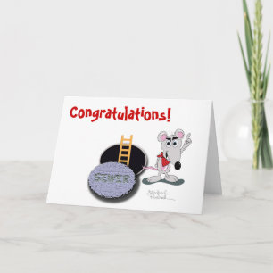 お祝いの挨拶状-最も頭が切れるなラット カード