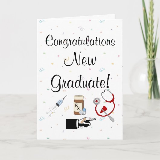 お祝いの新しい卒業生ナースのユーモア カード (正面)