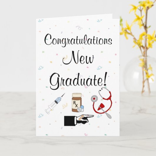 お祝いの新しい卒業生ナースのユーモア カード (黄色い花)