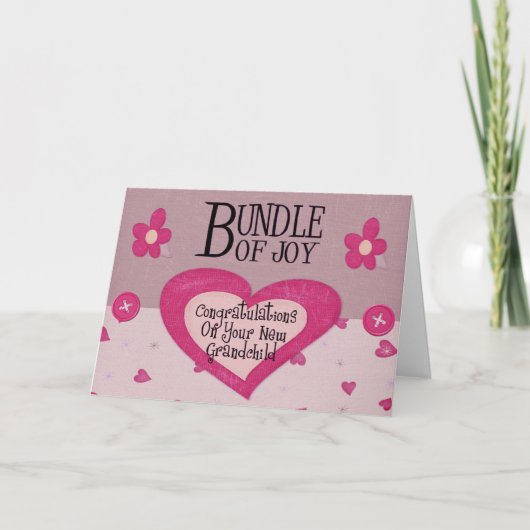 お祝いの新しい祖父母カード カード (正面)