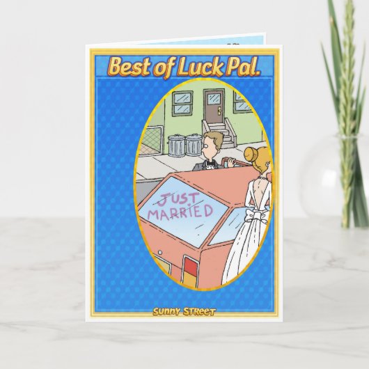 お祝いの新婚旅行客! カード (正面)