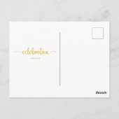 お祝いの新年金ゴールドオン黒 ポストカード (裏面)