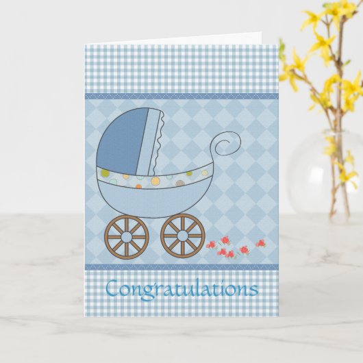 お祝いの新生児 カード (黄色い花)