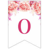 お祝いの旗のピンクの水彩画の花 バンティングフラッグ (第2の旗)