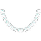 お祝いの旗の淡いブルーの銀製の紙吹雪 バンティングフラッグ (全)