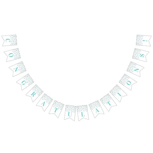 お祝いの旗の淡いブルーの銀製の紙吹雪 バンティングフラッグ (全)