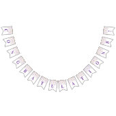 お祝いの旗の紫色の金ゴールドの紙吹雪 バンティングフラッグ (全)