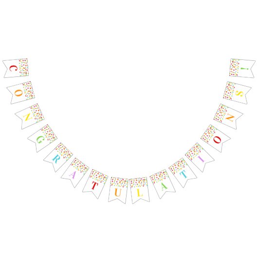 お祝いの旗の虹の紙吹雪 バンティングフラッグ (全)