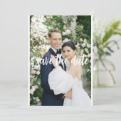 お祝いの日のために、最低限なしの「Save the date」カード 招待状 (スタンド正面)