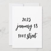 お祝いの日のために、最低限なしの「Save the date」カード 招待状 (裏面)