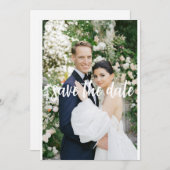 お祝いの日のために、最低限なしの「Save the date」カード 招待状 (正面/裏面)