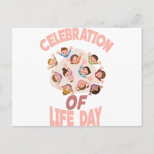 お祝いの日 – 感謝の日 インビテーションポストカード (正面)