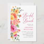 お祝いの明るい花々 フローラル シトラス ブライダル ブランチ 招待状 (正面)